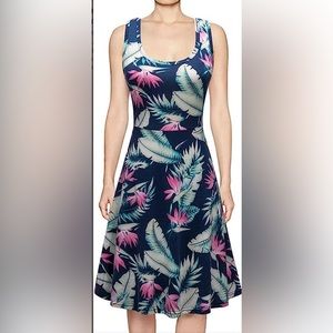 Tropical style floral dress.